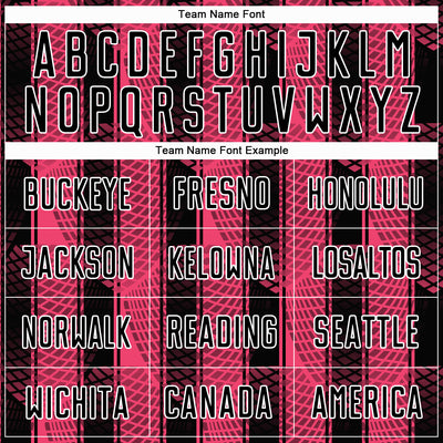 Custom Black Neon Pink-White Abstract Network Sublimation Soccer Uniform Jersey