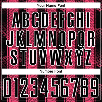 Custom Black Neon Pink-White Abstract Network Sublimation Soccer Uniform Jersey