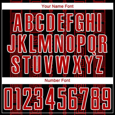 Custom Black Red-White Geometric Shape Sublimation Soccer Uniform Jersey