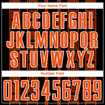 Custom Black Orange-White Geometric Shape Sublimation Soccer Uniform Jersey