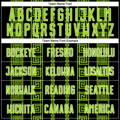 Custom Black Neon Green-White Geometric Shape Sublimation Soccer Uniform Jersey