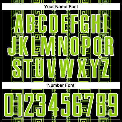 Custom Black Neon Green-White Geometric Shape Sublimation Soccer Uniform Jersey