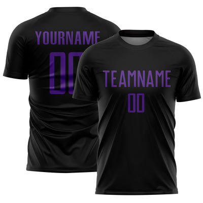 Custom Black Purple Sublimation Soccer Uniform Jersey