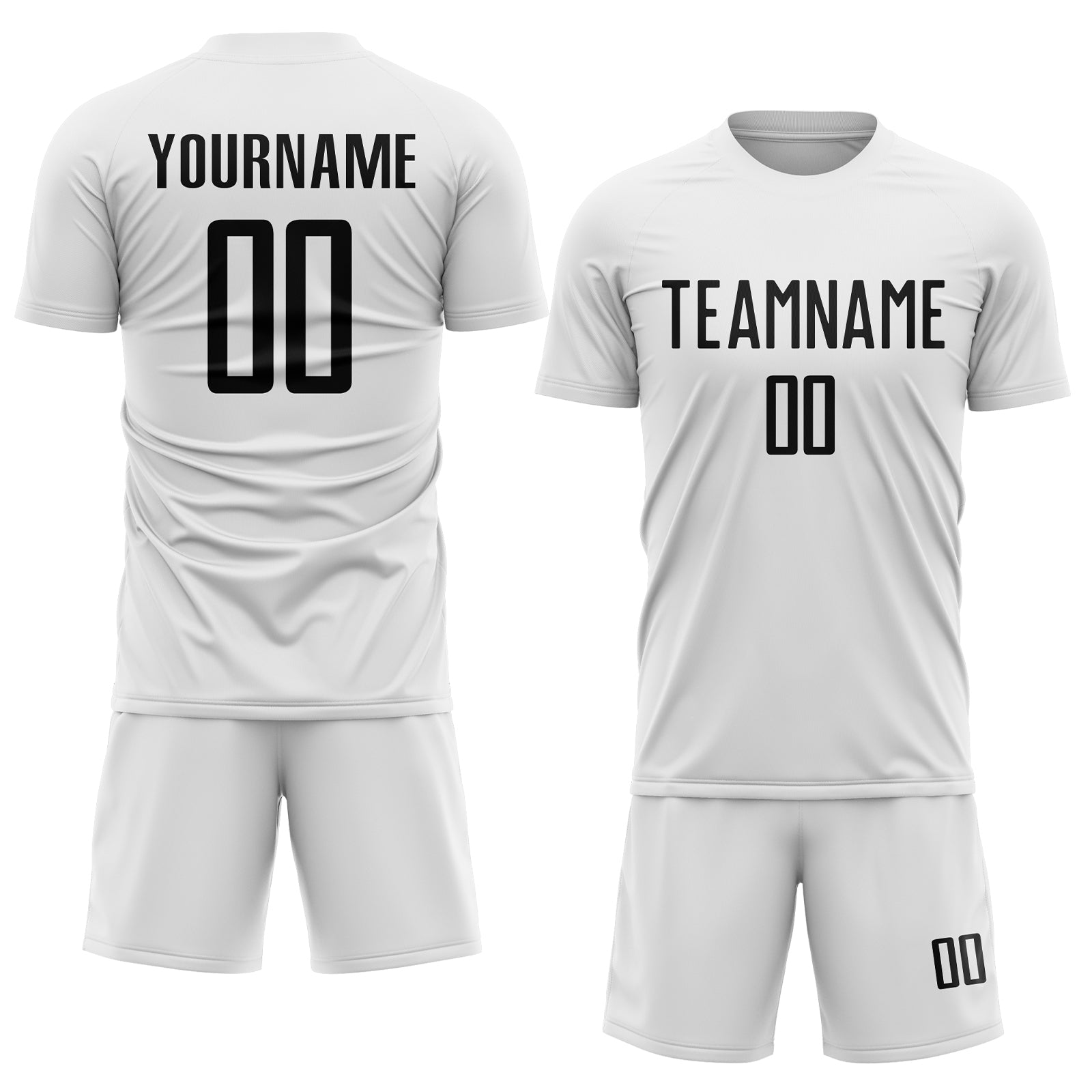 Custom White Black Sublimation Soccer Uniform Jersey