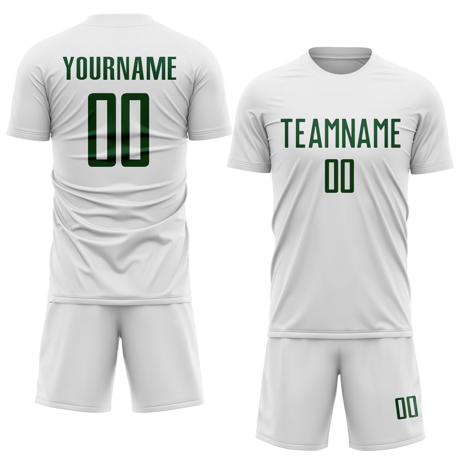 Custom White Green Sublimation Soccer Uniform Jersey