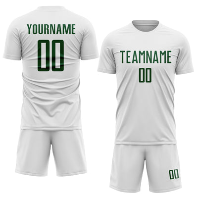 Custom White Green Sublimation Soccer Uniform Jersey