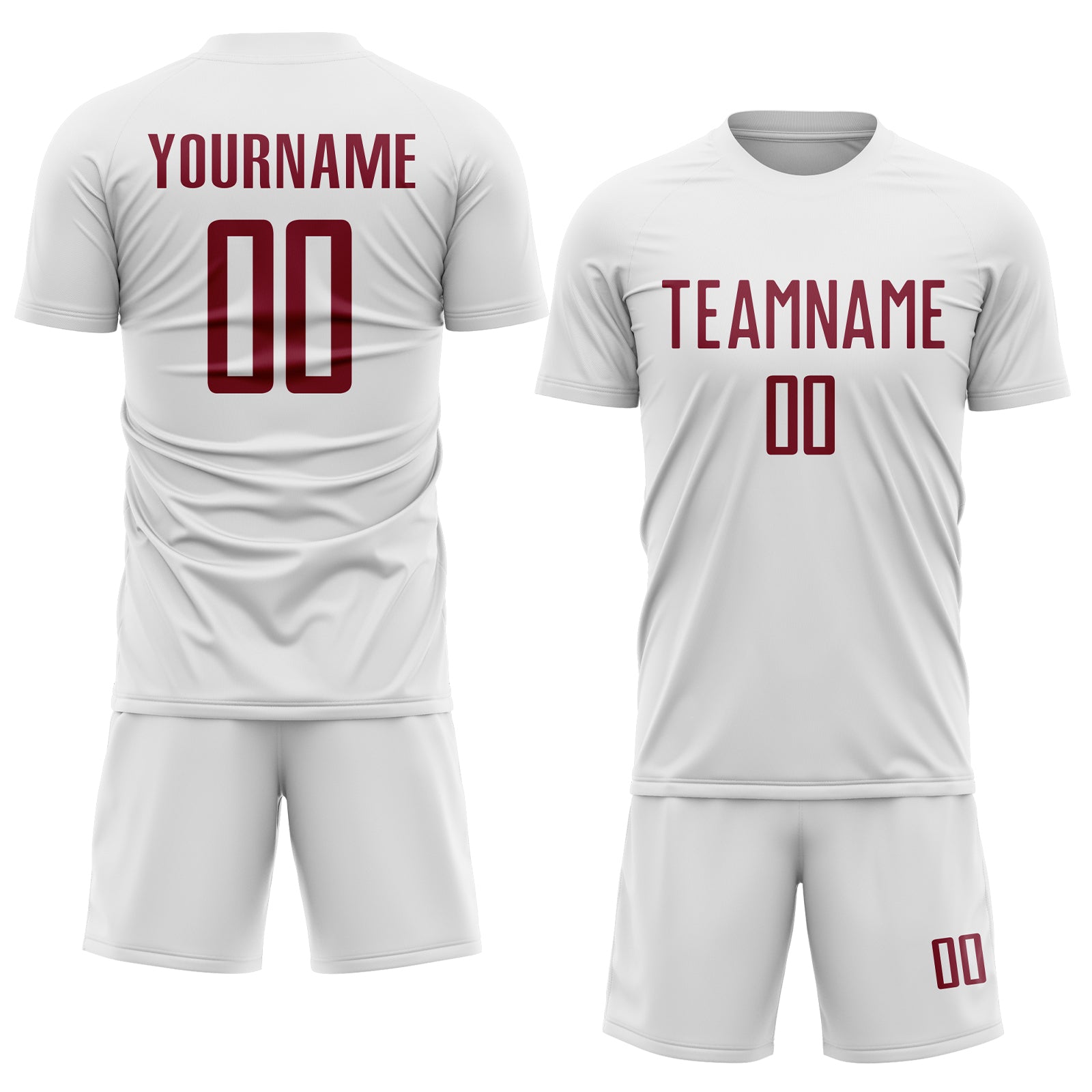 Custom White Crimson Sublimation Soccer Uniform Jersey