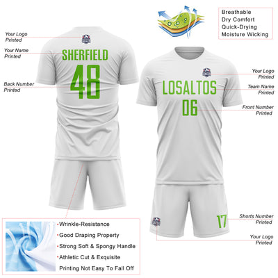 Custom White Aurora Green Sublimation Soccer Uniform Jersey