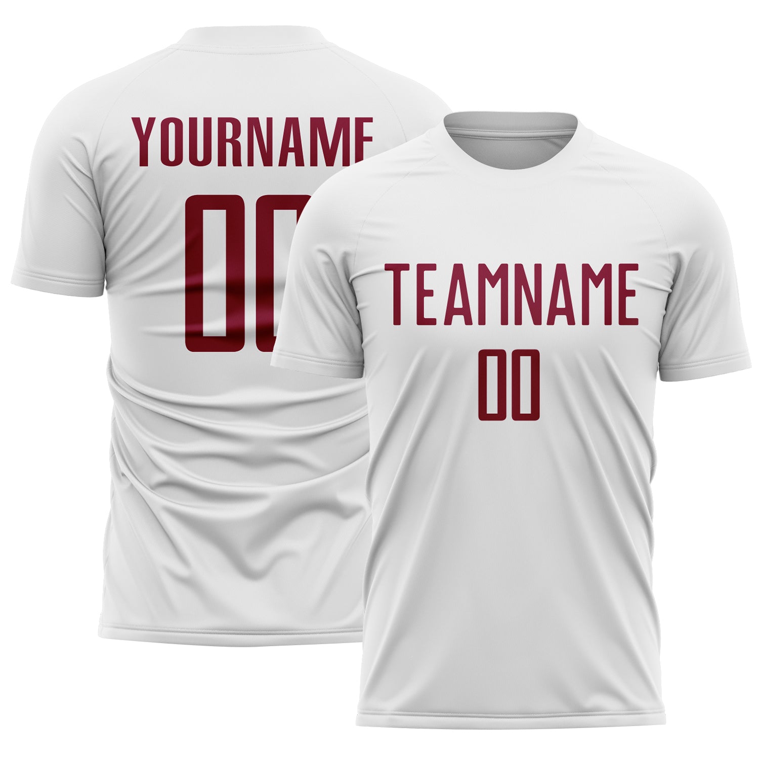 Custom White Maroon Sublimation Soccer Uniform Jersey