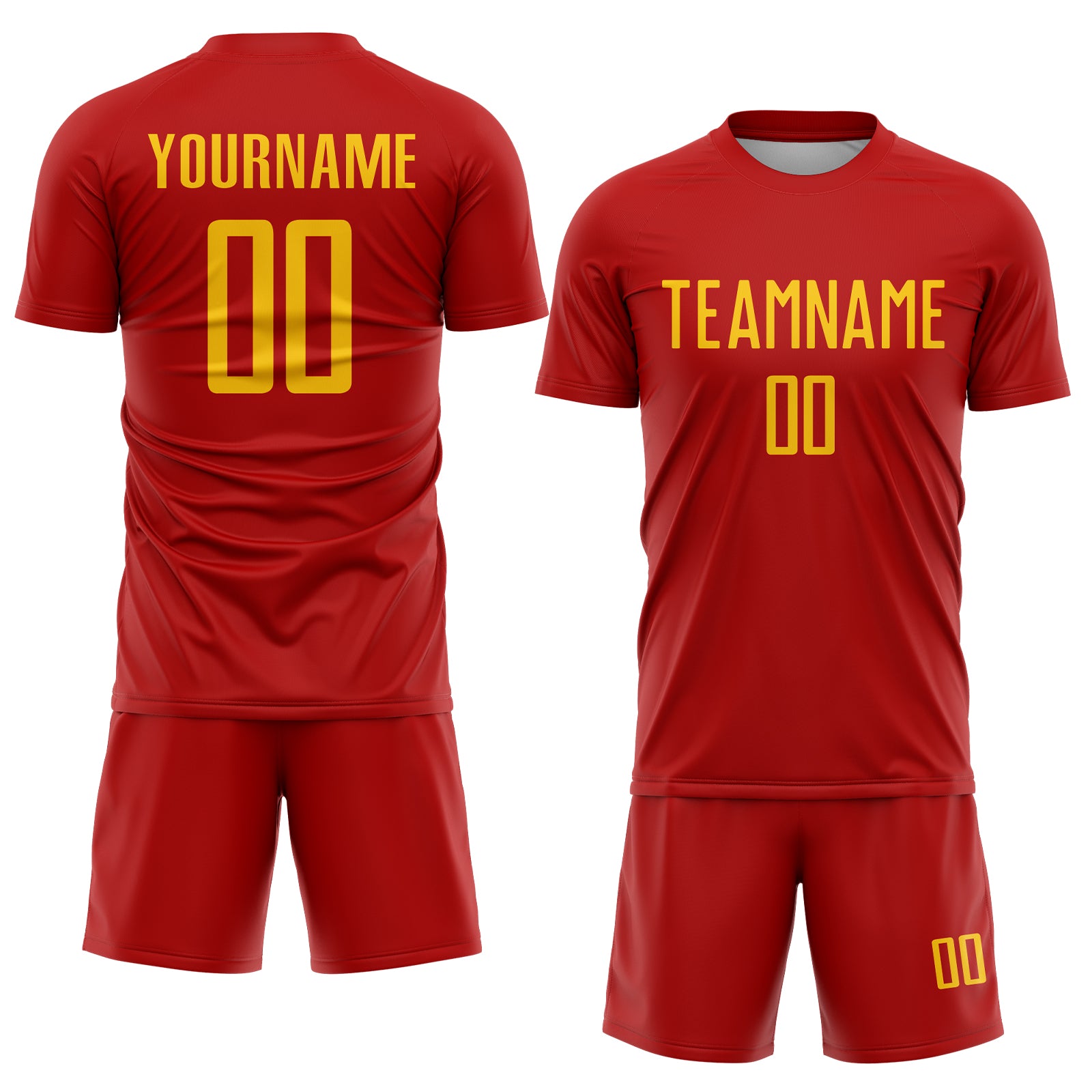 Custom Red Yellow Sublimation Soccer Uniform Jersey