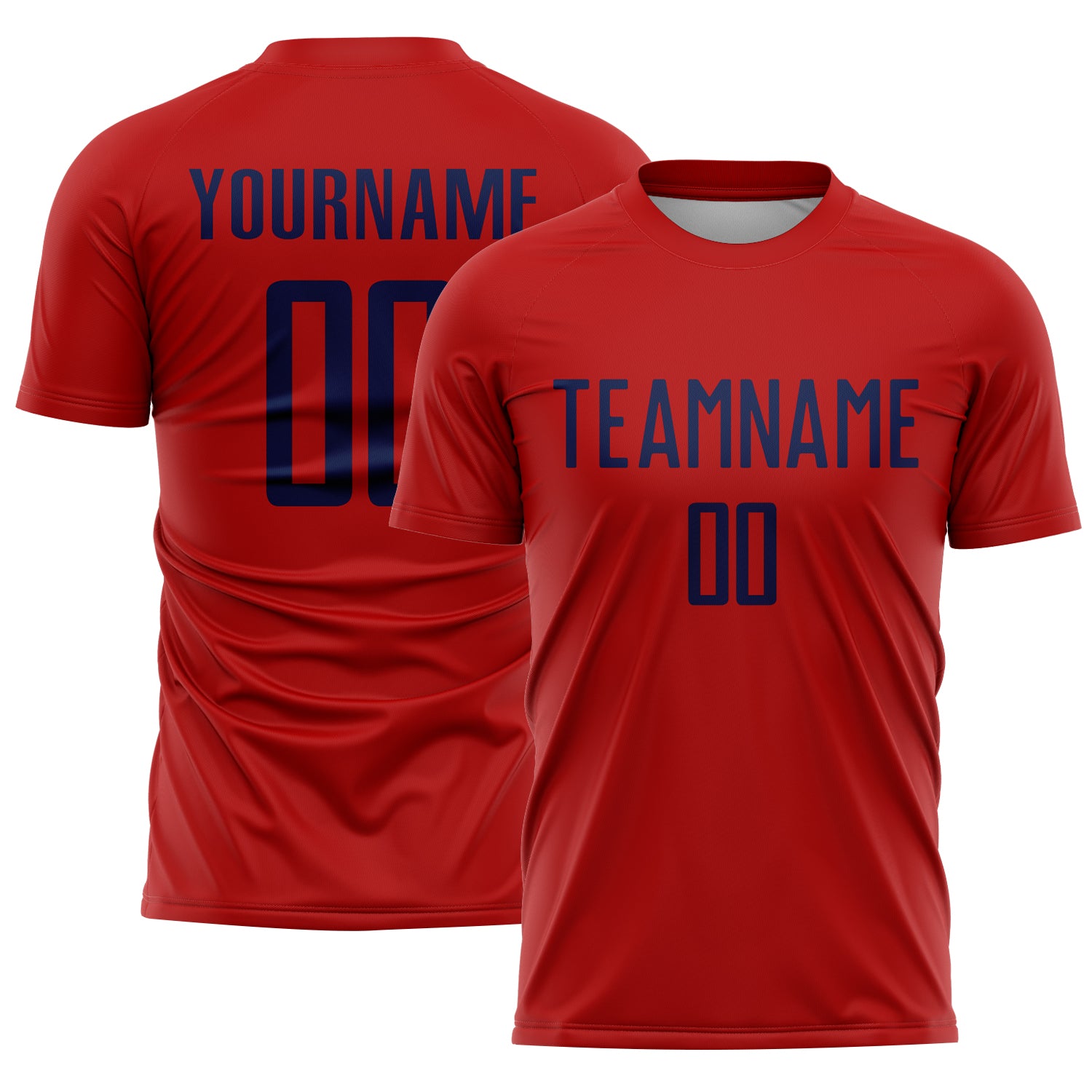 Custom Red Navy Sublimation Soccer Uniform Jersey