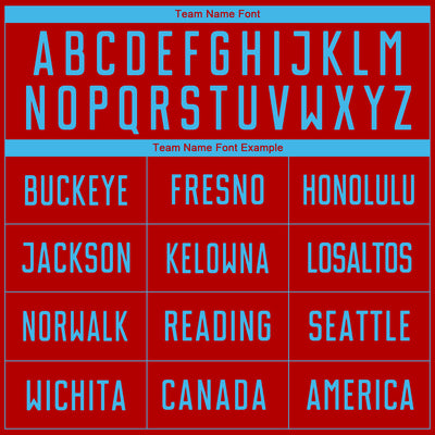 Custom Red Sky Blue Sublimation Soccer Uniform Jersey