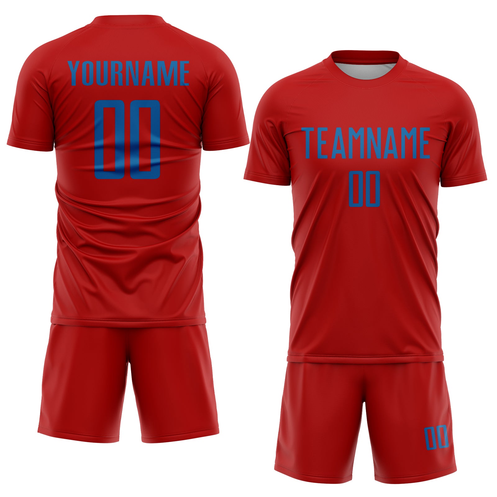 Custom Red Blue Sublimation Soccer Uniform Jersey