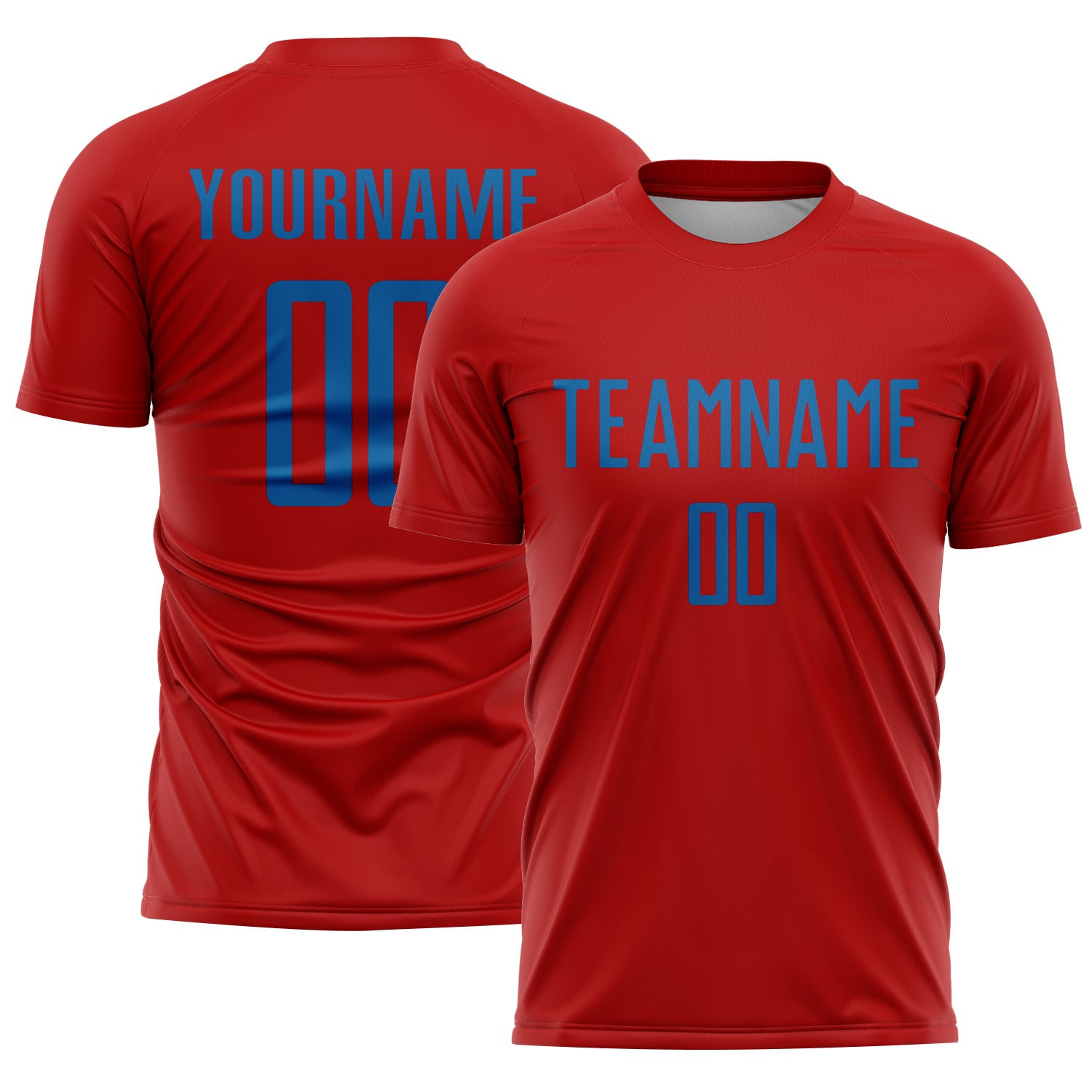 Custom Red Blue Sublimation Soccer Uniform Jersey