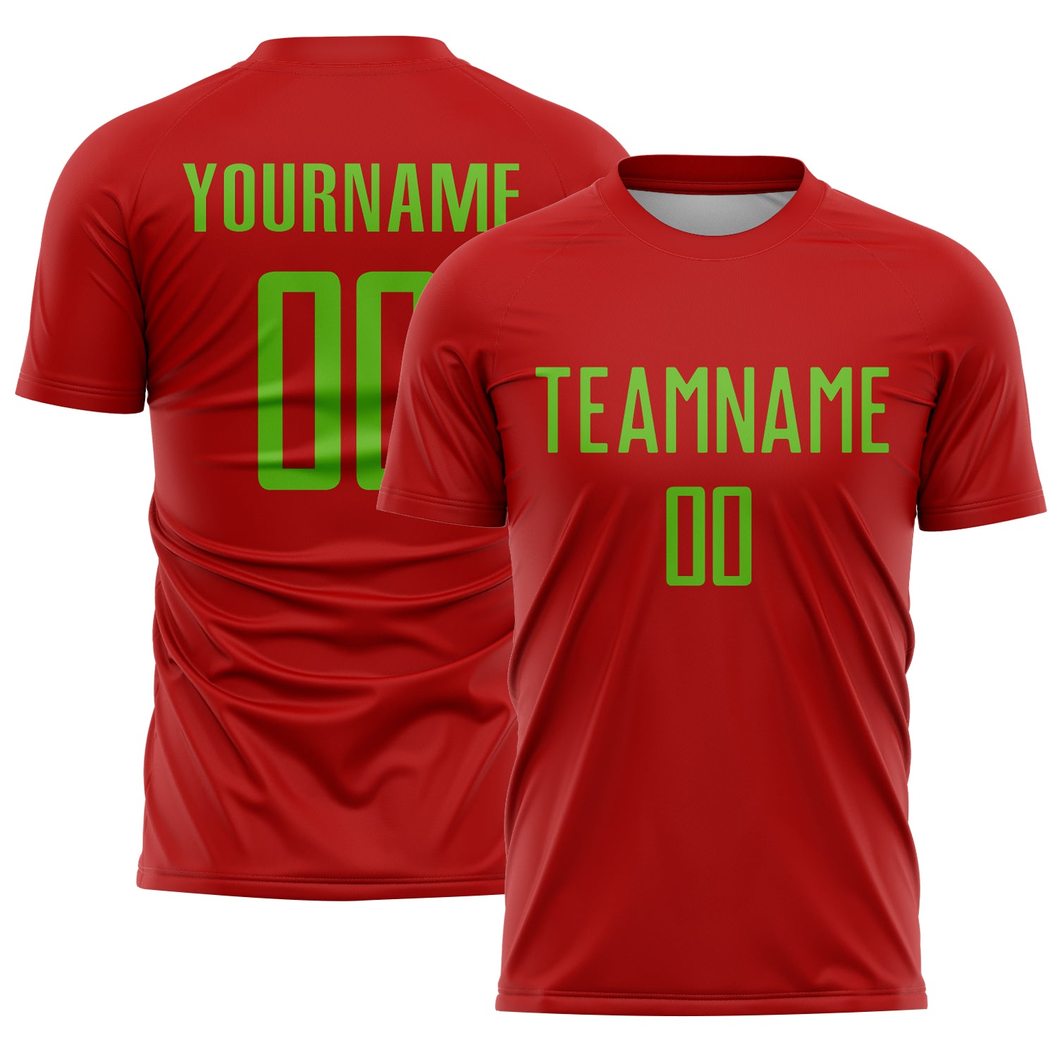 Custom Red Aurora Green Sublimation Soccer Uniform Jersey