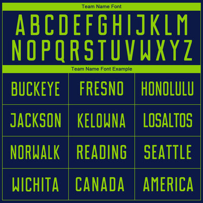 Custom Navy Neon Green Sublimation Soccer Uniform Jersey