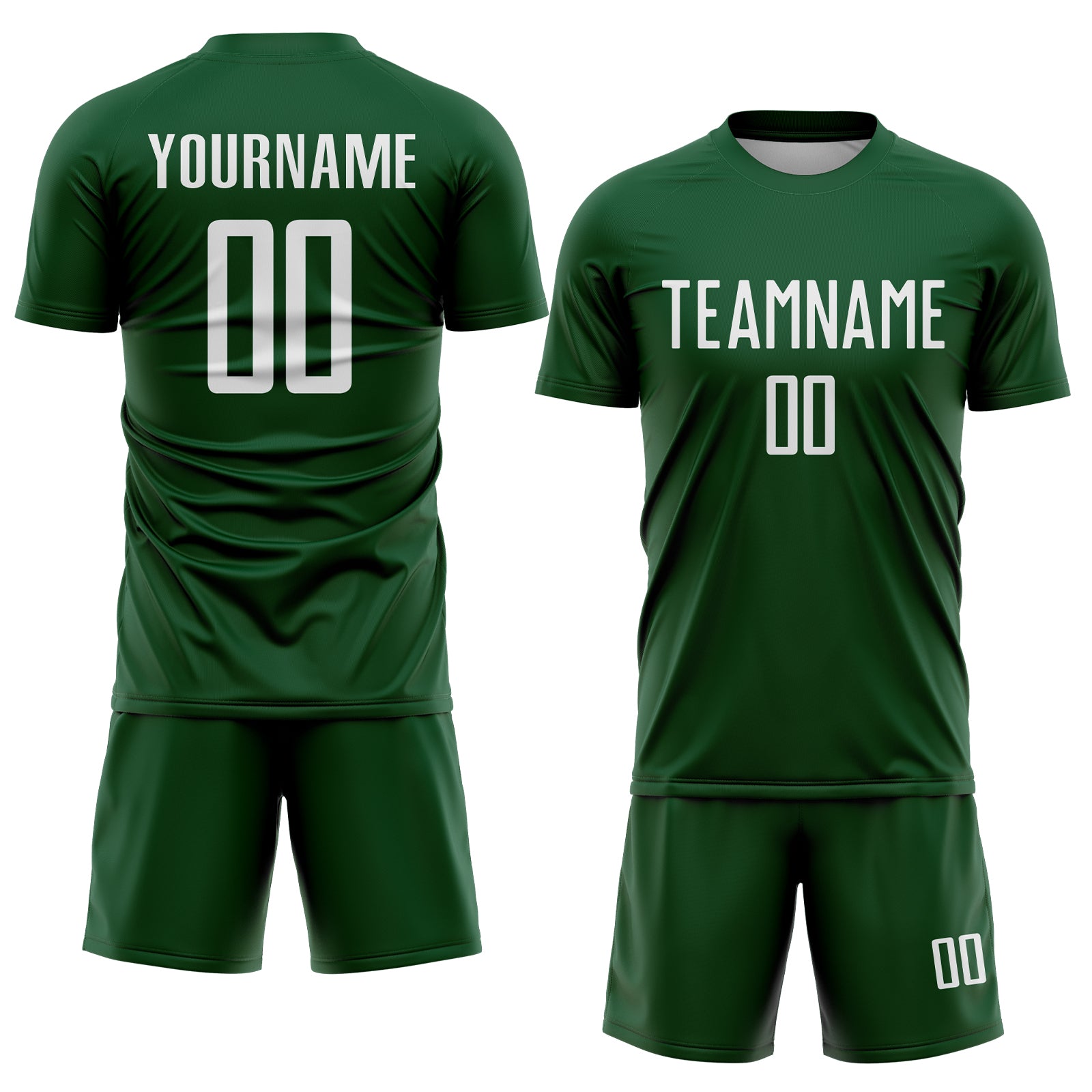 Custom Green White Sublimation Soccer Uniform Jersey