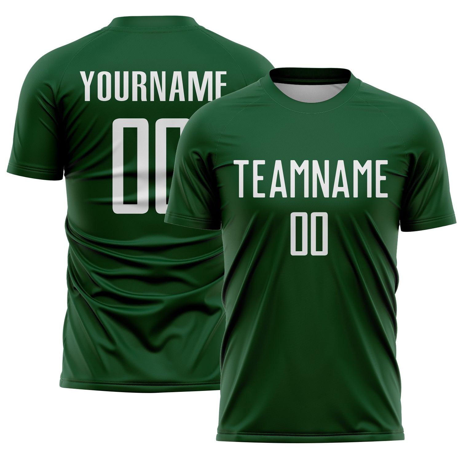 Custom Green White Sublimation Soccer Uniform Jersey