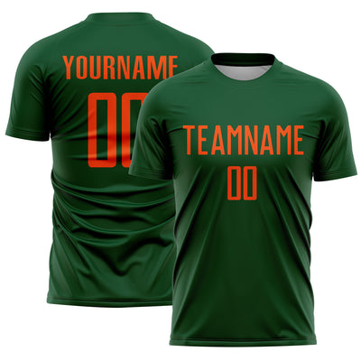Custom Green Orange Sublimation Soccer Uniform Jersey