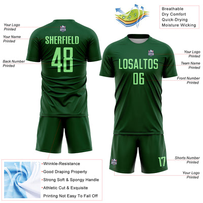 Custom Green Pea Green Sublimation Soccer Uniform Jersey