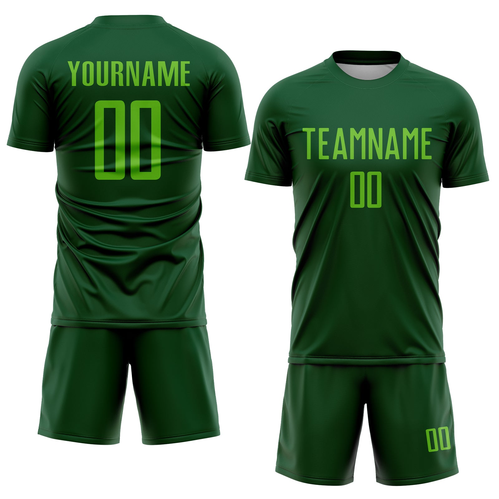 Custom Green Aurora Green Sublimation Soccer Uniform Jersey