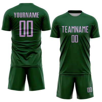 Custom Green Light Purple Sublimation Soccer Uniform Jersey