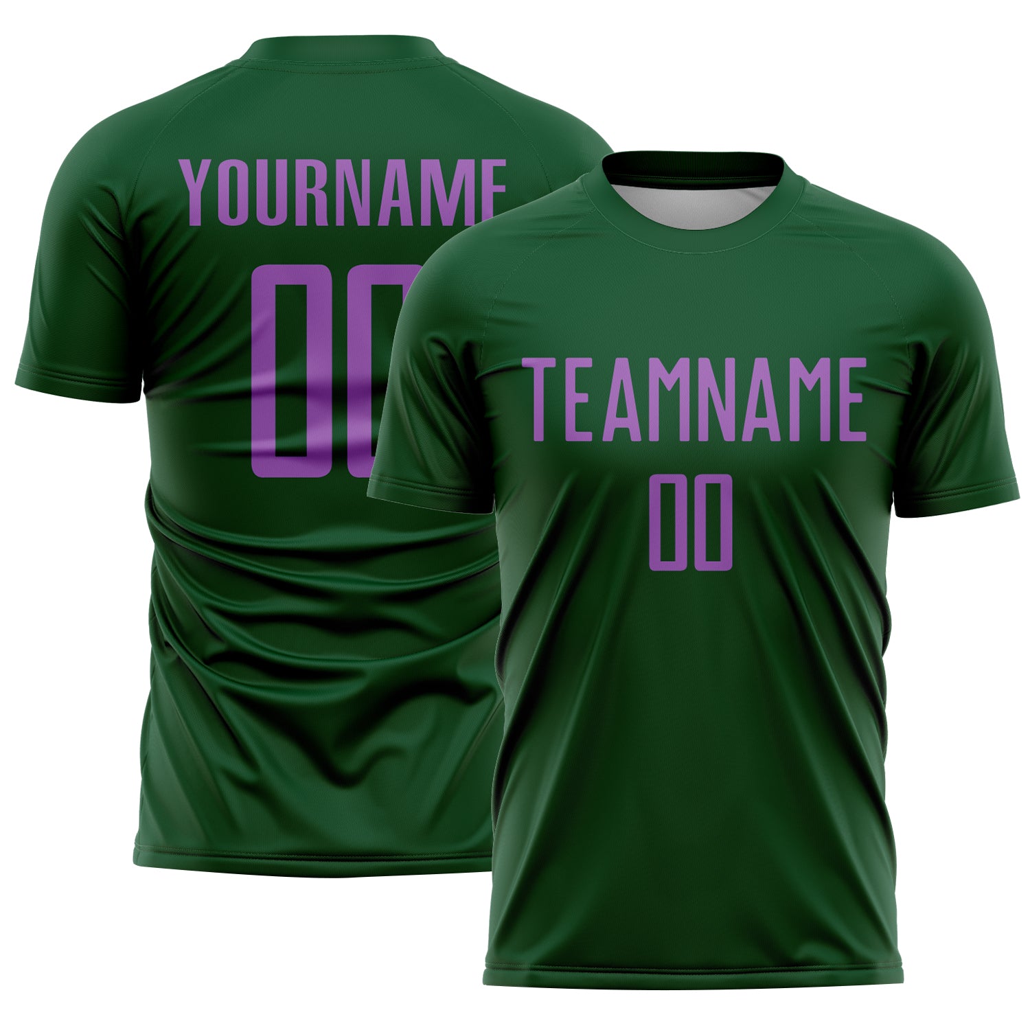 Custom Green Medium Purple Sublimation Soccer Uniform Jersey