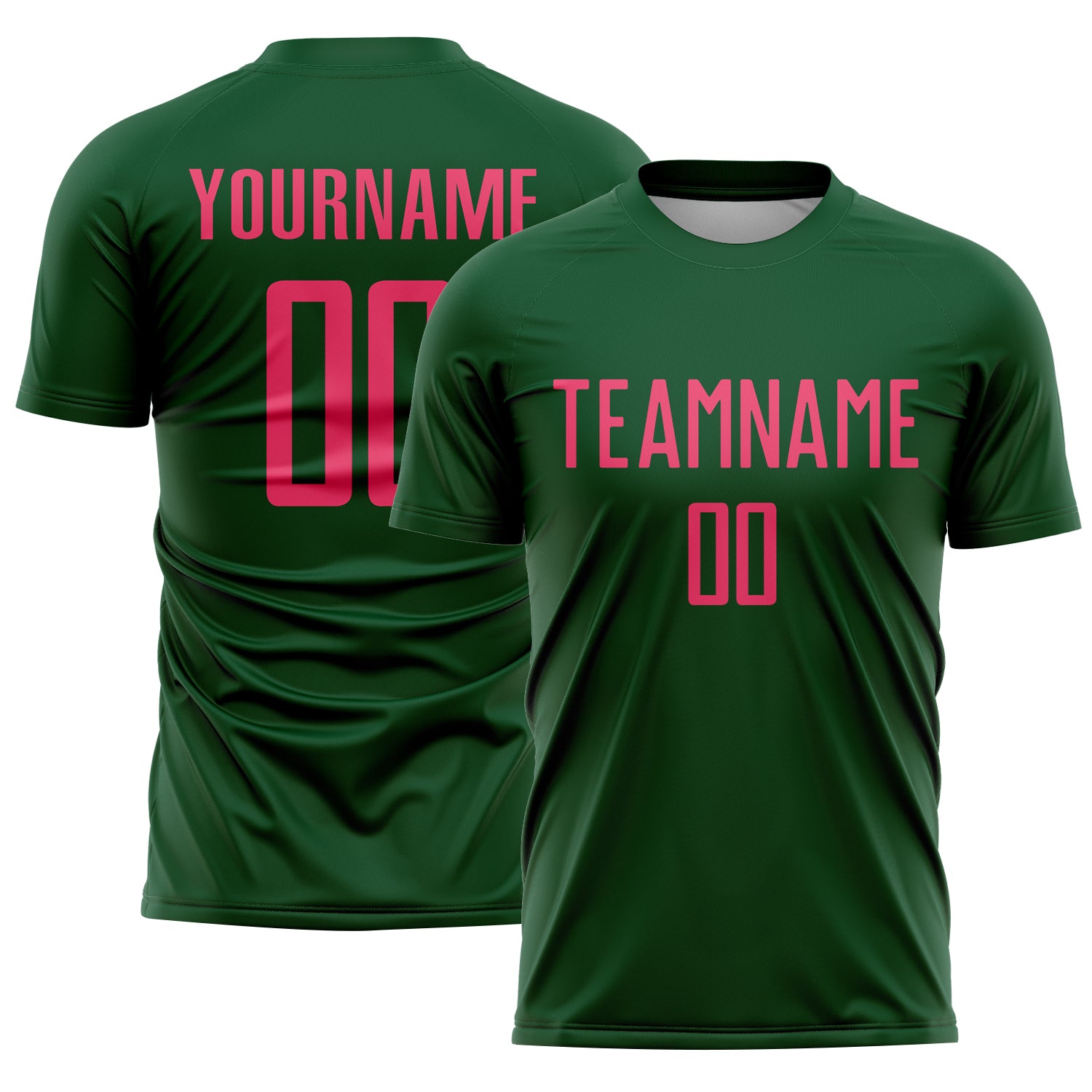 Custom Green Neon Pink Sublimation Soccer Uniform Jersey