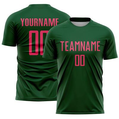 Custom Green Neon Pink Sublimation Soccer Uniform Jersey