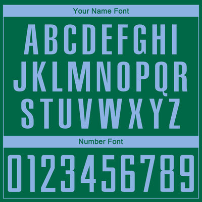 Custom Kelly Green Light Blue Sublimation Soccer Uniform Jersey