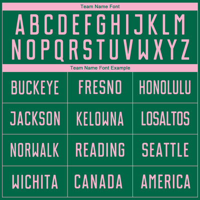 Custom Kelly Green Light Pink Sublimation Soccer Uniform Jersey