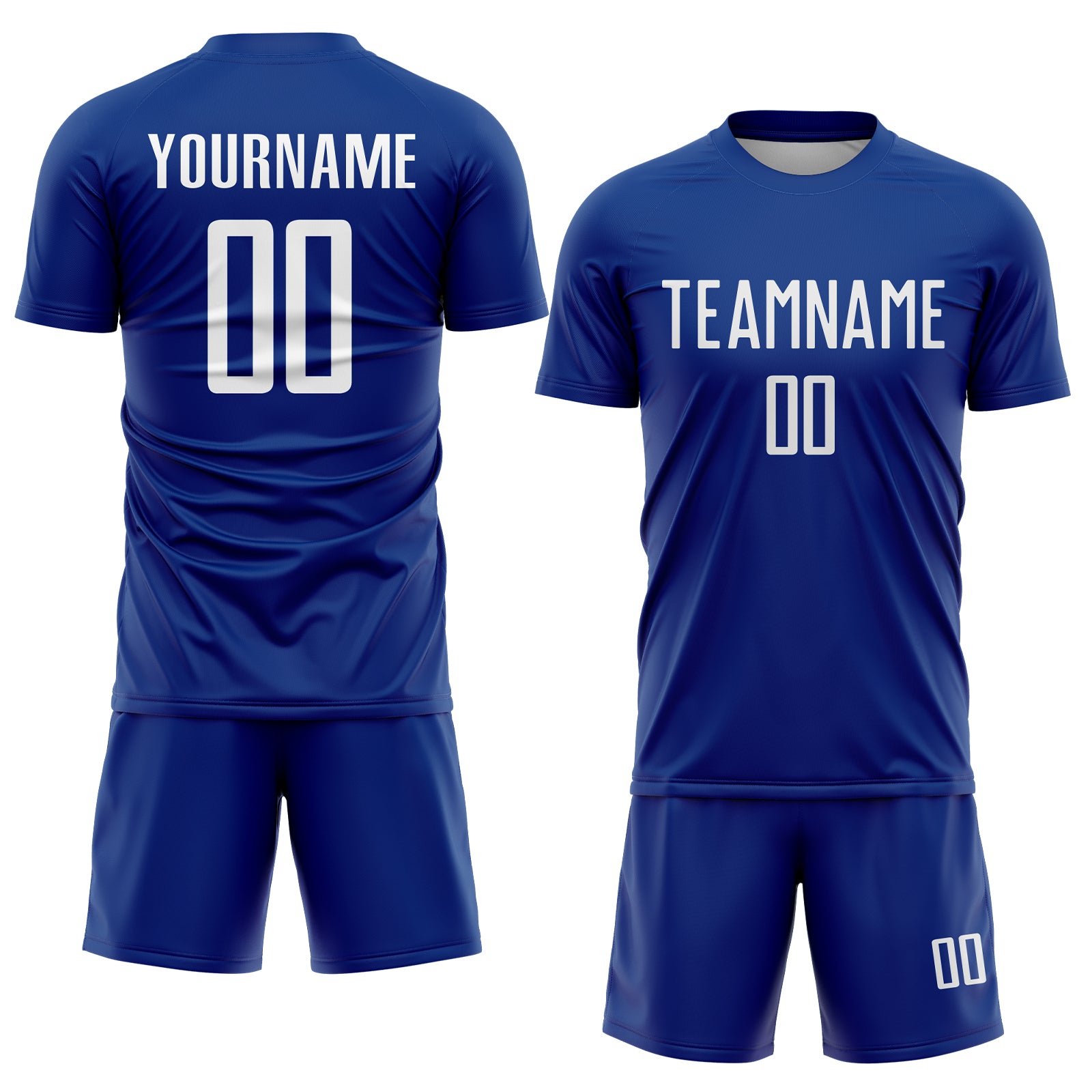 Custom Royal White Sublimation Soccer Uniform Jersey