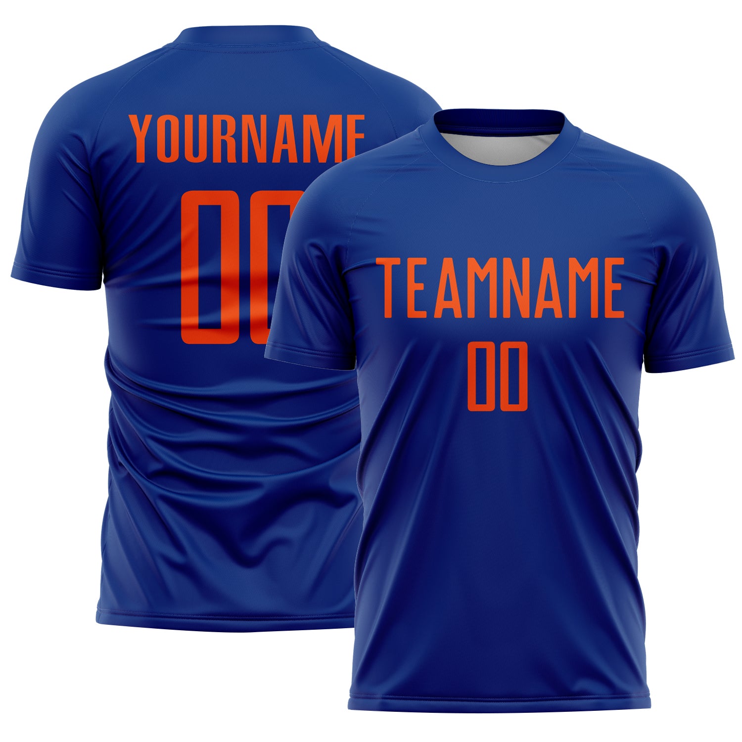 Custom Royal Orange Sublimation Soccer Uniform Jersey