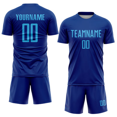 Custom Royal Sky Blue Sublimation Soccer Uniform Jersey