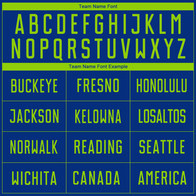 Custom Royal Neon Green Sublimation Soccer Uniform Jersey