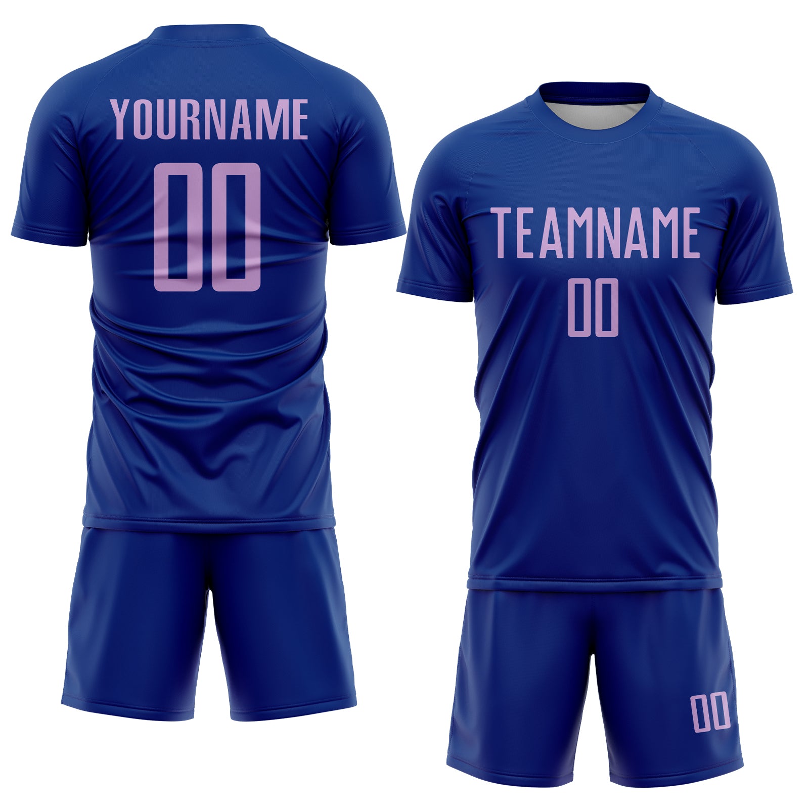 Custom Royal Light Purple Sublimation Soccer Uniform Jersey