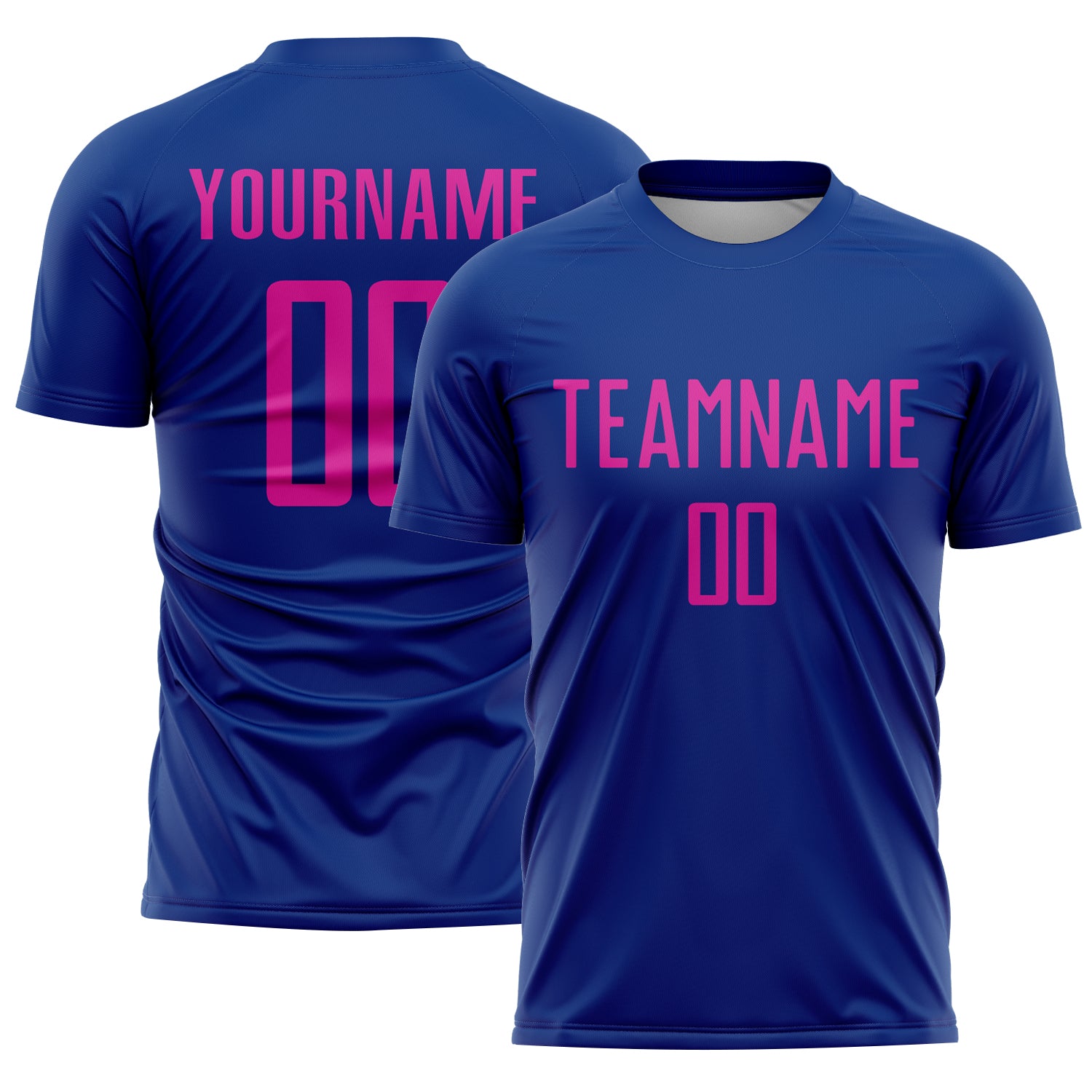 Custom Royal Deep Pink Sublimation Soccer Uniform Jersey