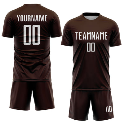 Custom Brown White Sublimation Soccer Uniform Jersey