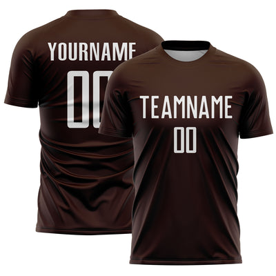 Custom Brown White Sublimation Soccer Uniform Jersey