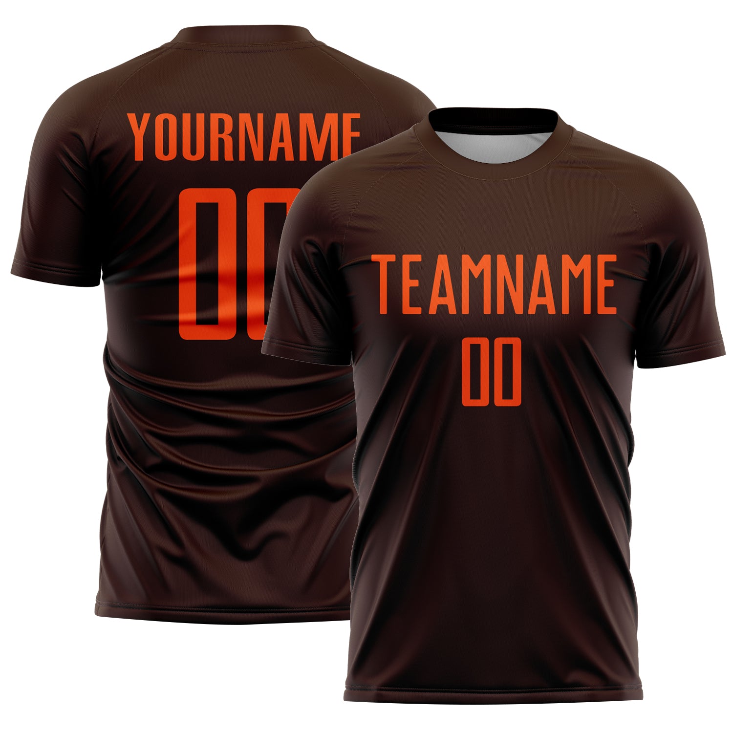 Custom Brown Orange Sublimation Soccer Uniform Jersey