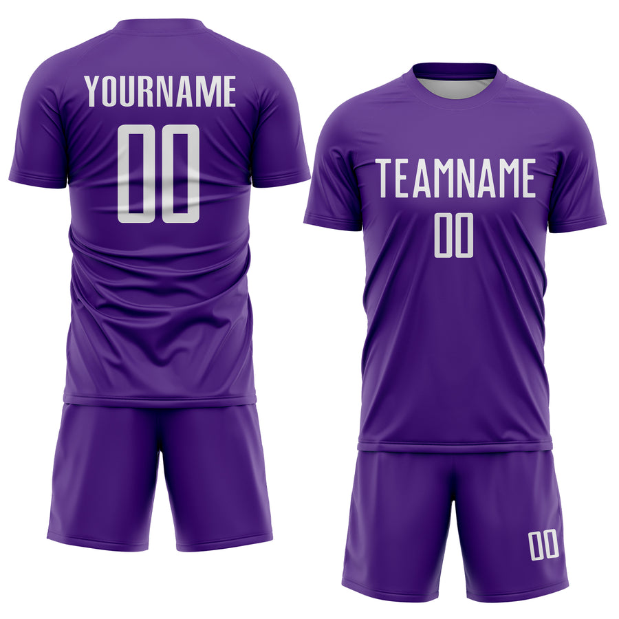 Custom Purple White Sublimation Soccer Uniform Jersey