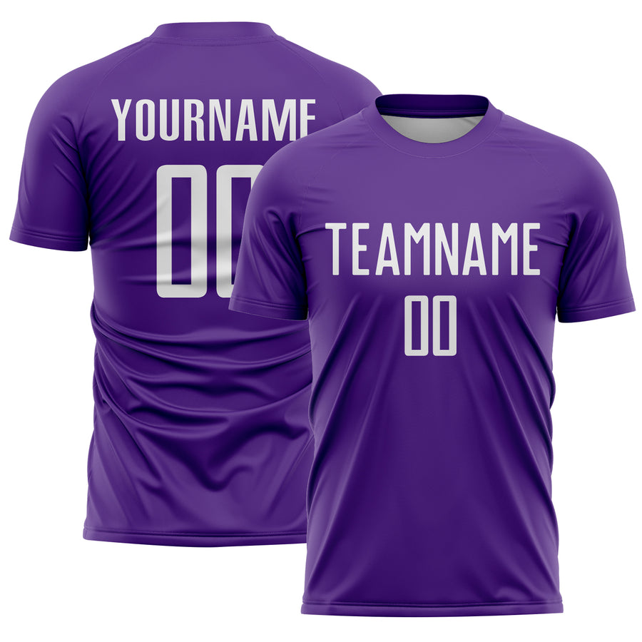 Custom Purple White Sublimation Soccer Uniform Jersey