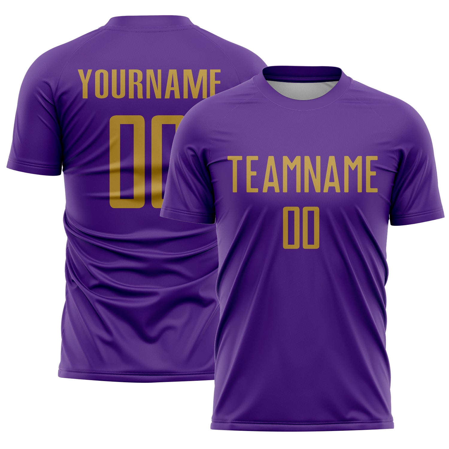 Custom Purple Old Gold Sublimation Soccer Uniform Jersey