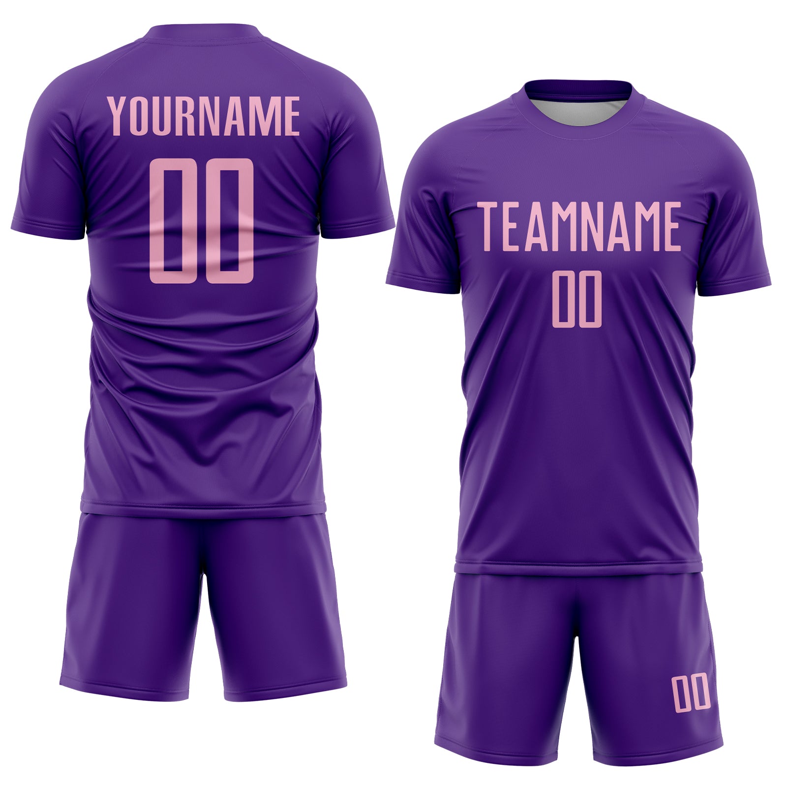 Custom Purple Light Pink Sublimation Soccer Uniform Jersey