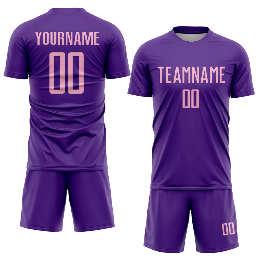 Custom Purple Light Pink Sublimation Soccer Uniform Jersey