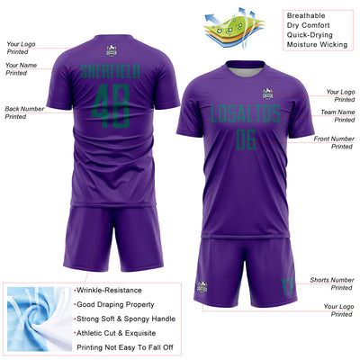 Custom Purple Teal Sublimation Soccer Uniform Jersey