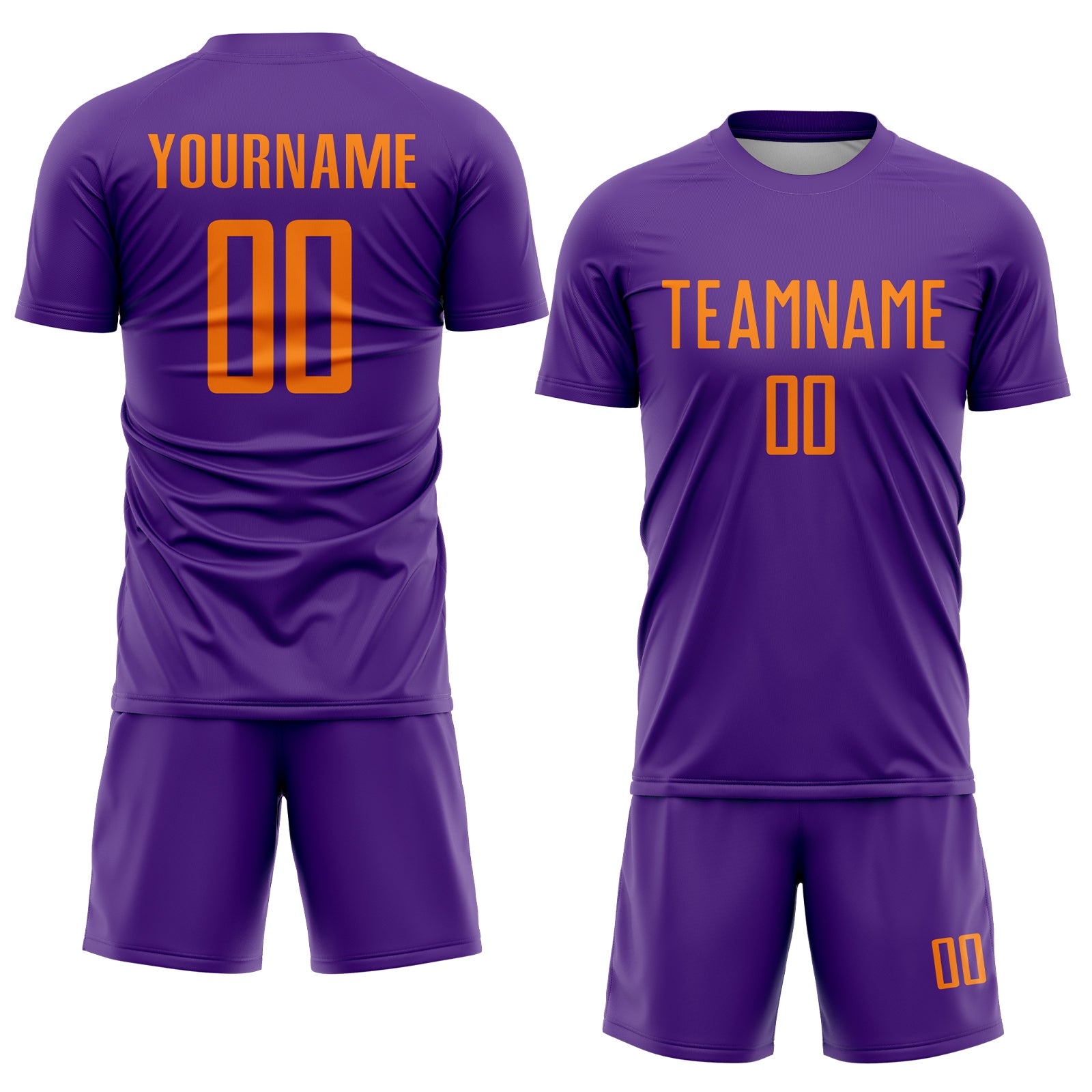 Custom Purple Bay Orange Sublimation Soccer Uniform Jersey