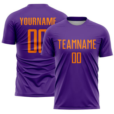 Custom Purple Bay Orange Sublimation Soccer Uniform Jersey