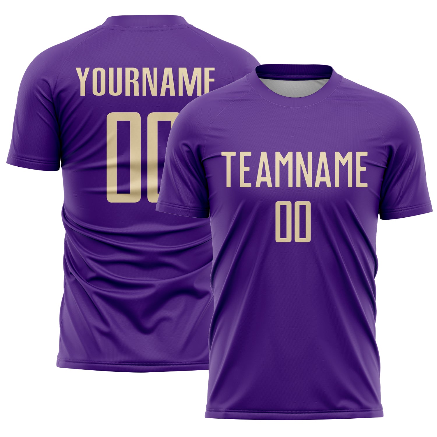 Custom Purple Cream Sublimation Soccer Uniform Jersey