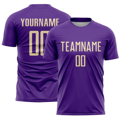 Custom Purple Cream Sublimation Soccer Uniform Jersey